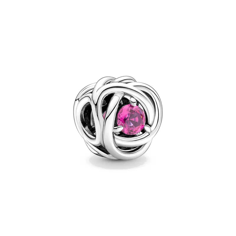 New 2025 925 Silver Birth stone Collection Charm Green Red Pink Yellow Bead Fit Original Bracelet Women Jewelry Gift DIY