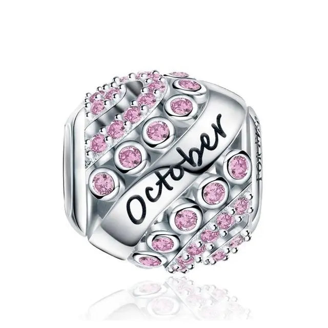 New 2025 925 Silver Birth stone Collection Charm Green Red Pink Yellow Bead Fit Original Bracelet Women Jewelry Gift DIY