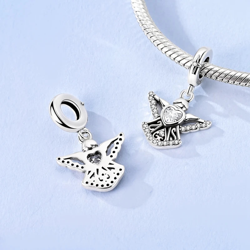 Original 925 Sterling Silver Charms Boot Dreamcatcher Bow Beads Pendants Fit Bracelet Necklace DIY Pendants Jewelry Women Gift