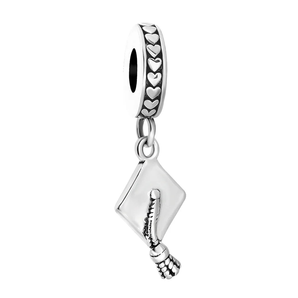 925 Sterling Silver I Love Reading Book Teacher Graduation Charms Beads Fit Original Pendant Bracelet DIY Fashion Woman Jewelry