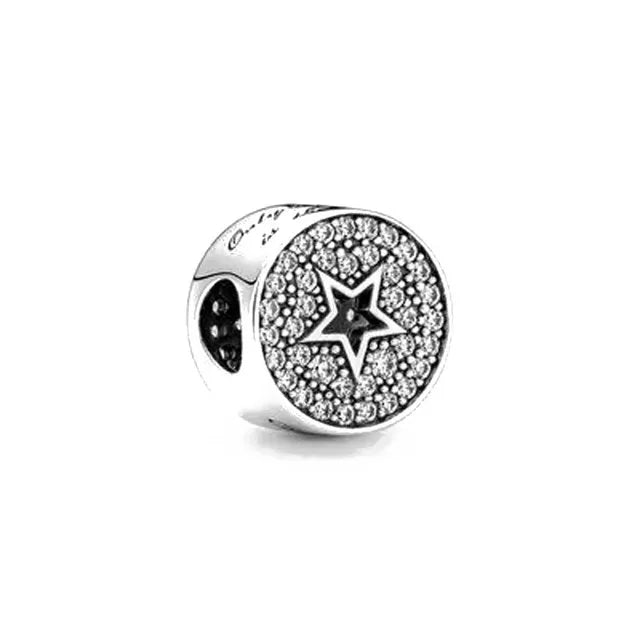 925 Sterling Silver Charm Beads Fit Bracelet Heart Star Flower DIY Jewelry For Women Gift Team Bride Grandma Family Tree