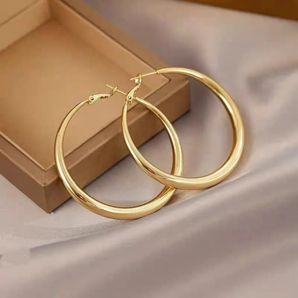 Minimalist Gold Plated Hoop Earrings | Everyday Gold Earrings for Women | Dainty Lightweight Jewelry | Simple Modern Fashion Earrings | Gift for Her