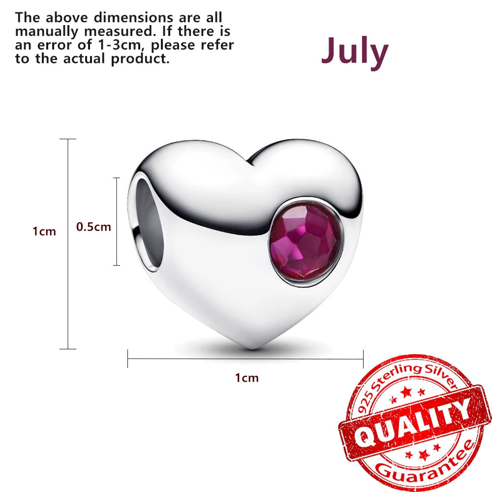 Exquisite 925 Sterling Silver Twelve Constellations and Month Stone Bead Pendants Fit DIY Bracelet Necklace Party Birthday Gifts