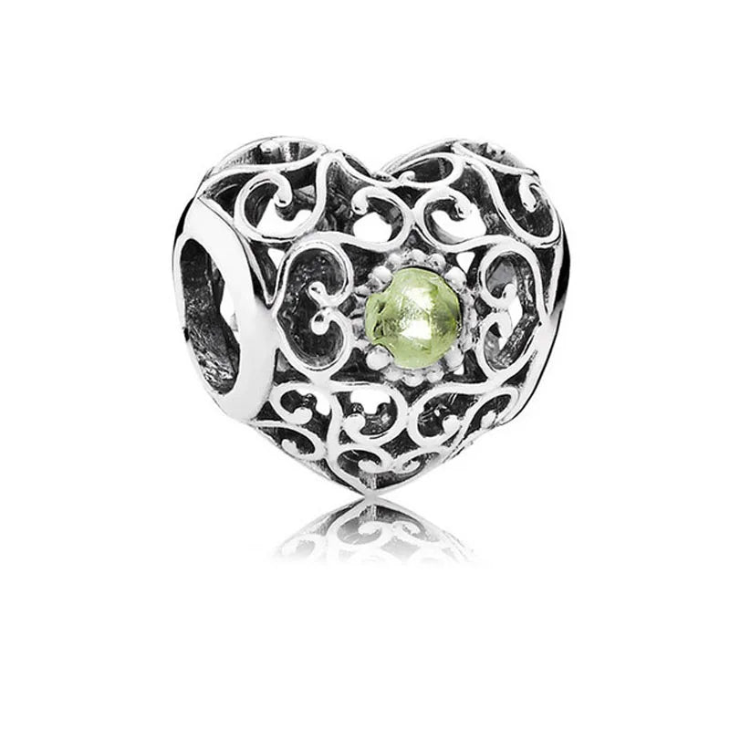 New 2025 925 Silver Birth stone Collection Charm Green Red Pink Yellow Bead Fit Original Bracelet Women Jewelry Gift DIY