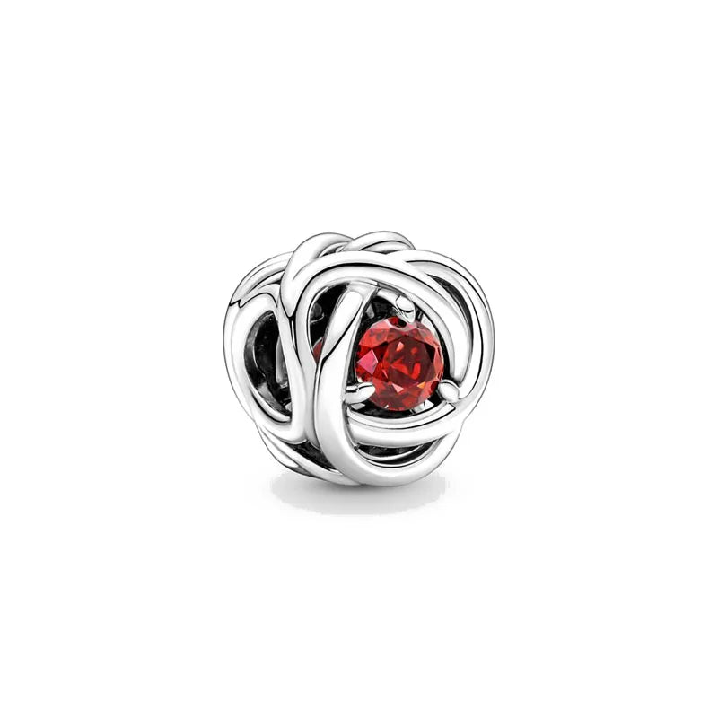 New 2025 925 Silver Birth stone Collection Charm Green Red Pink Yellow Bead Fit Original Bracelet Women Jewelry Gift DIY