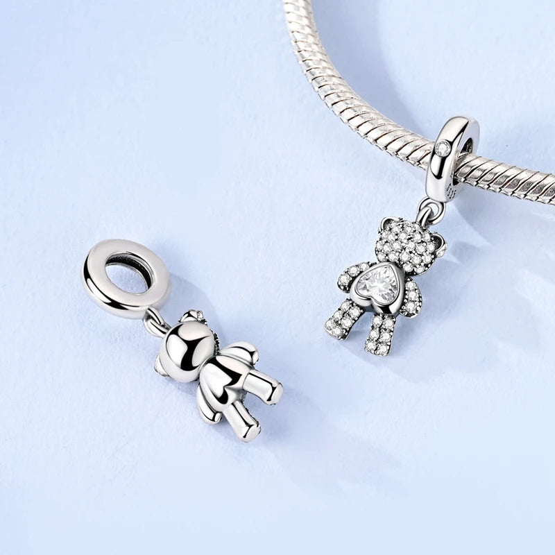 Original 925 Sterling Silver Charms Boot Dreamcatcher Bow Beads Pendants Fit Bracelet Necklace DIY Pendants Jewelry Women Gift