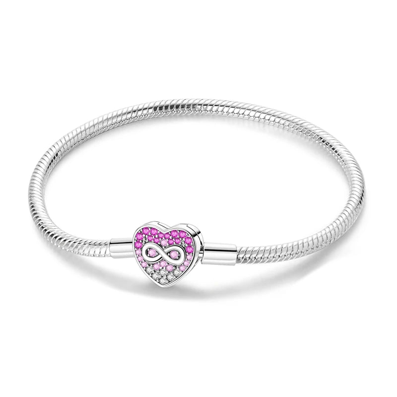 925 Sterling Silver Charm Bracelet for Women | Adjustable Star & Heart CZ Bracelet Fits Charm Beads