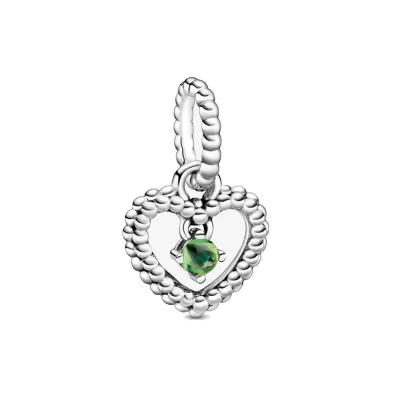 New 2025 925 Silver Birth stone Collection Charm Green Red Pink Yellow Bead Fit Original Bracelet Women Jewelry Gift DIY