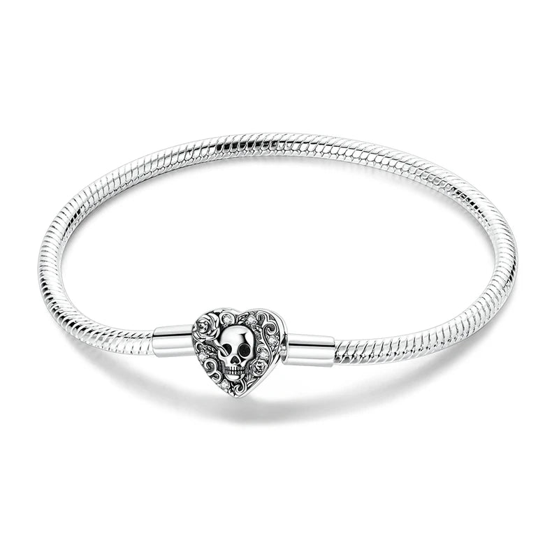 925 Sterling Silver Charm Bracelet for Women | Adjustable Star & Heart CZ Bracelet Fits Charm Beads