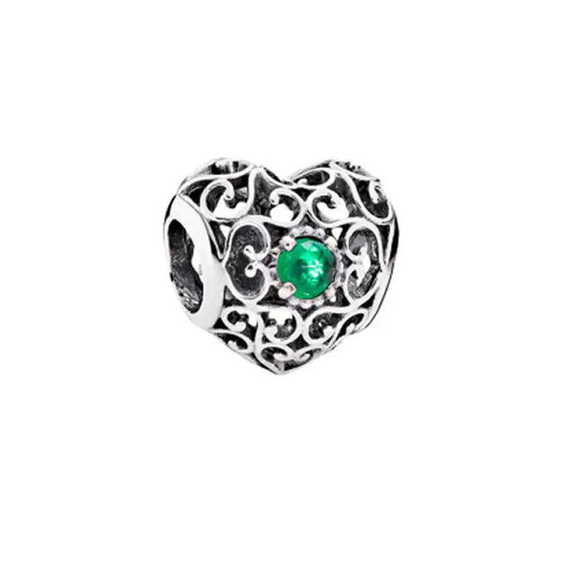 New 2025 925 Silver Birth stone Collection Charm Green Red Pink Yellow Bead Fit Original Bracelet Women Jewelry Gift DIY