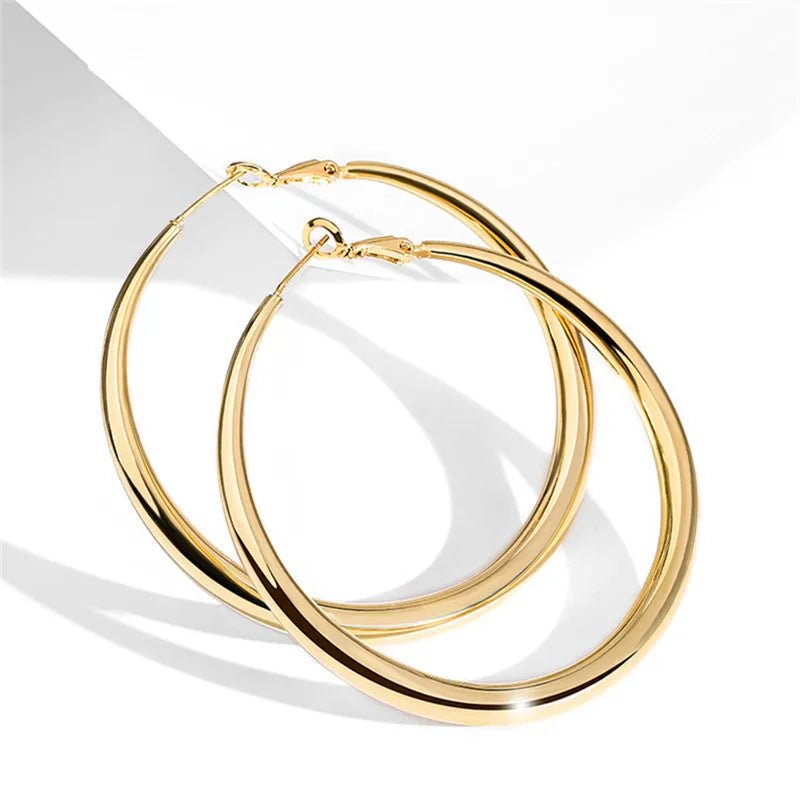 Minimalist Gold Plated Hoop Earrings | Everyday Gold Earrings for Women | Dainty Lightweight Jewelry | Simple Modern Fashion Earrings | Gift for Her