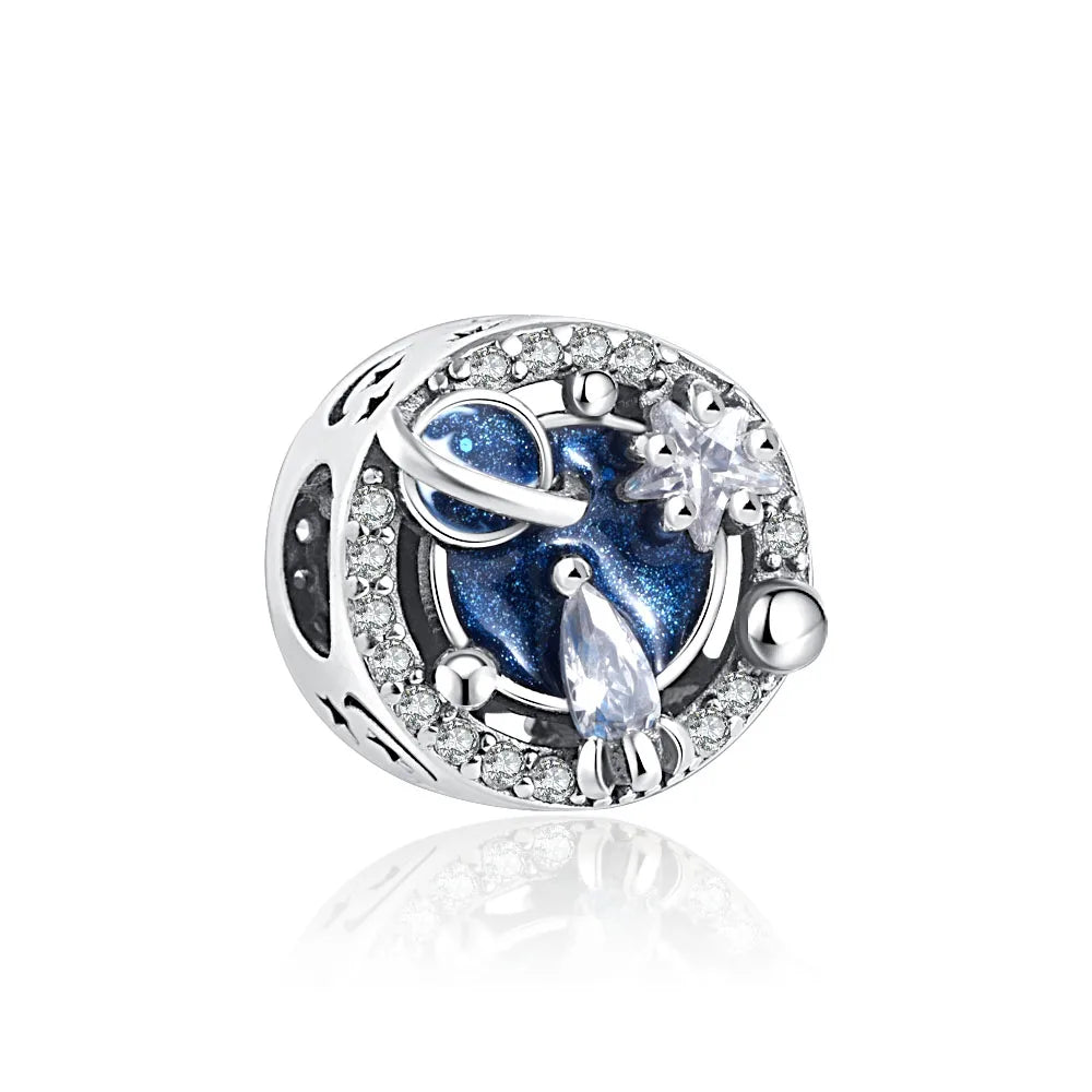 925 Sterling Silver Charm Beads Fit Bracelet Heart Star Flower DIY Jewelry For Women Gift Team Bride Grandma Family Tree