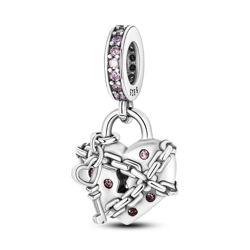 Original 925 Sterling Silver Charms Beads Family Affection Friendship Heart Charm Fit Original Bracelet DIY Women Jewelry Gift