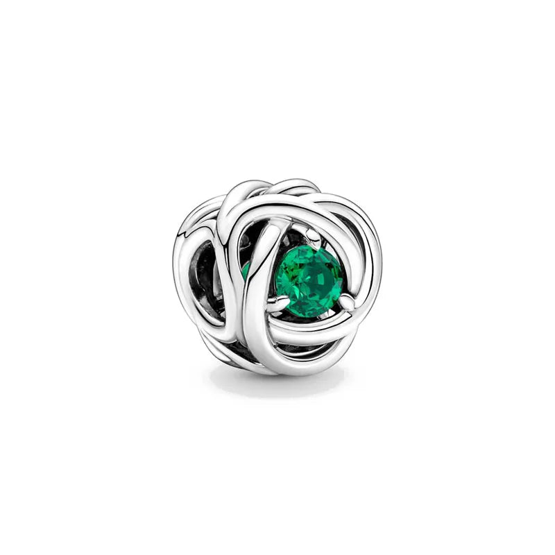 New 2025 925 Silver Birth stone Collection Charm Green Red Pink Yellow Bead Fit Original Bracelet Women Jewelry Gift DIY