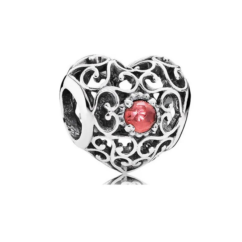 New 2025 925 Silver Birth stone Collection Charm Green Red Pink Yellow Bead Fit Original Bracelet Women Jewelry Gift DIY