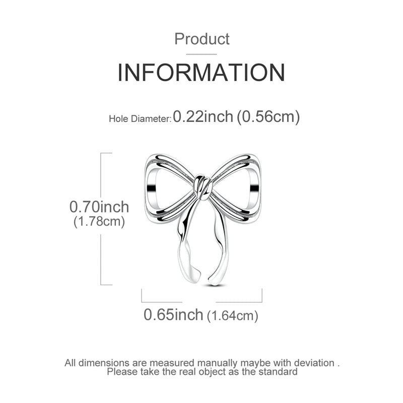 925 Sterling Silver Bowknot Charms
