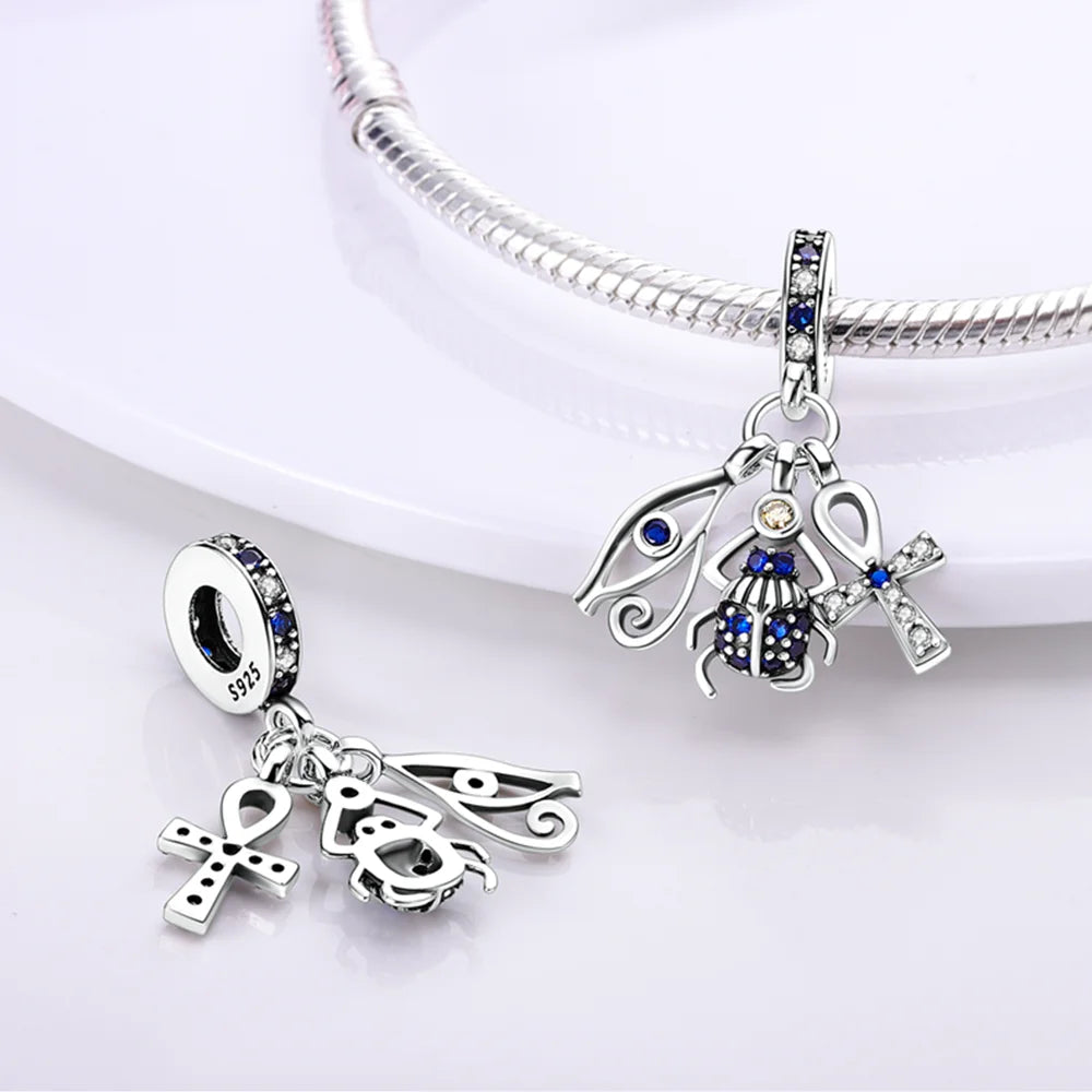 Religious Series Original Charms 925 Silver Bible Cross Dove of Peace Beads Pendant Fit Diy Women's Bracelet Jewelry Gift Making
