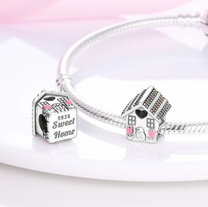 Original 925 Sterling Silver Charms Beads Family Affection Friendship Heart Charm Fit Original Bracelet DIY Women Jewelry Gift