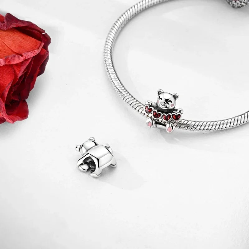 Original 925 Sterling Silver Charms Beads Family Affection Friendship Heart Charm Fit Original Bracelet DIY Women Jewelry Gift