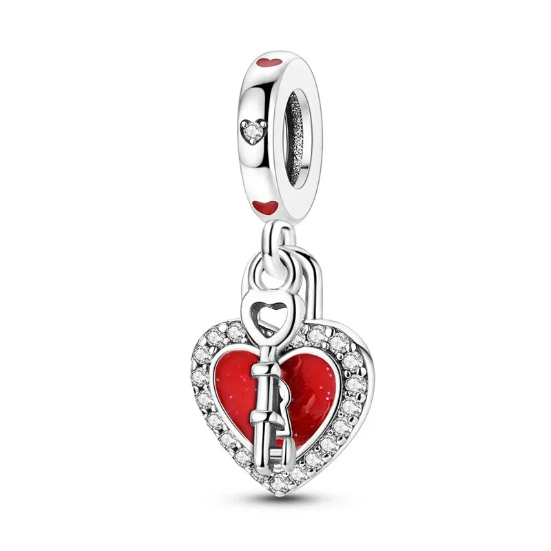 Original 925 Sterling Silver Charms Beads Family Affection Friendship Heart Charm Fit Original Bracelet DIY Women Jewelry Gift