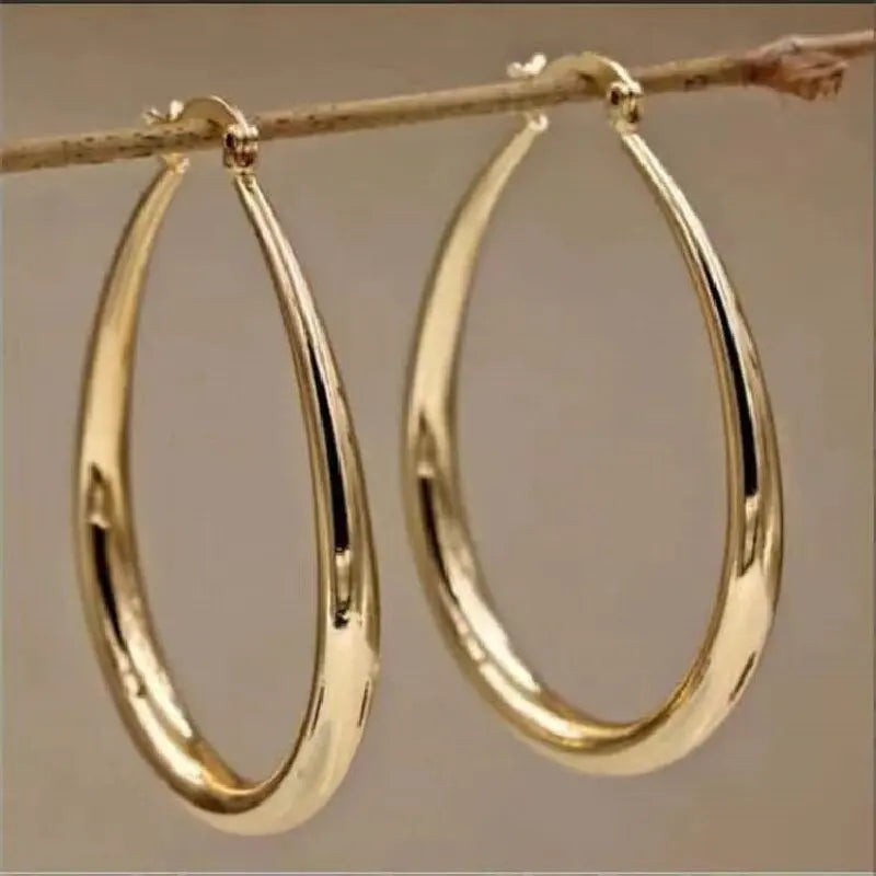 Minimalist Gold Plated Hoop Earrings | Everyday Gold Earrings for Women | Dainty Lightweight Jewelry | Simple Modern Fashion Earrings | Gift for Her