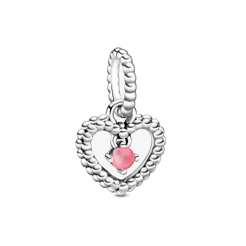 New 2025 925 Silver Birth stone Collection Charm Green Red Pink Yellow Bead Fit Original Bracelet Women Jewelry Gift DIY