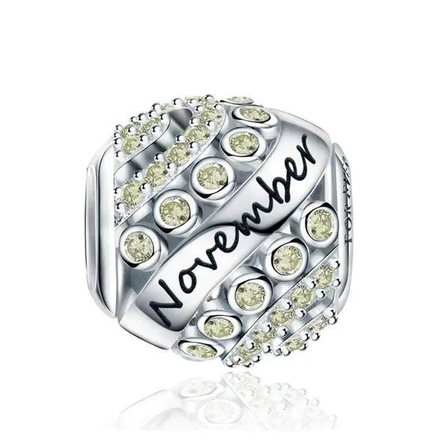 New 2025 925 Silver Birth stone Collection Charm Green Red Pink Yellow Bead Fit Original Bracelet Women Jewelry Gift DIY