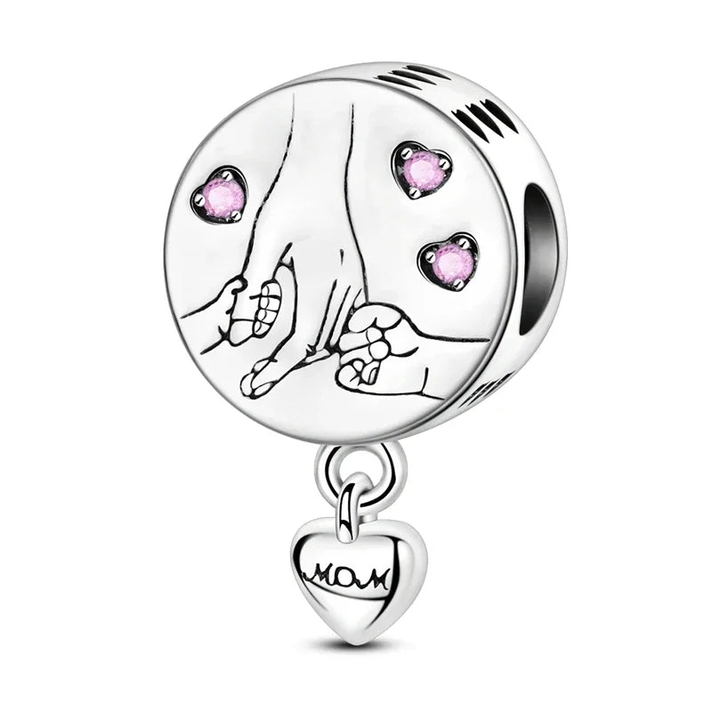 Original 925 Sterling Silver Charms Beads Family Affection Friendship Heart Charm Fit Original Bracelet DIY Women Jewelry Gift