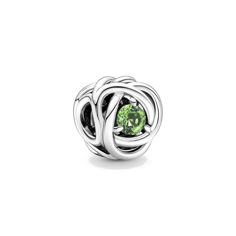 New 2025 925 Silver Birth stone Collection Charm Green Red Pink Yellow Bead Fit Original Bracelet Women Jewelry Gift DIY