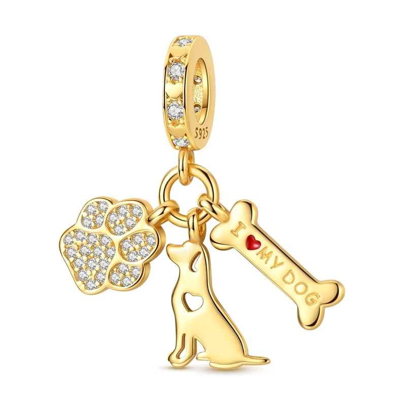Sterling Silver Gold Plated Charm Variety