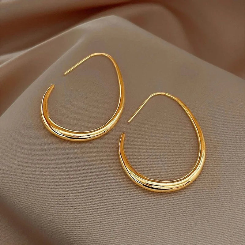 Minimalist Gold Plated Hoop Earrings | Everyday Gold Earrings for Women | Dainty Lightweight Jewelry | Simple Modern Fashion Earrings | Gift for Her