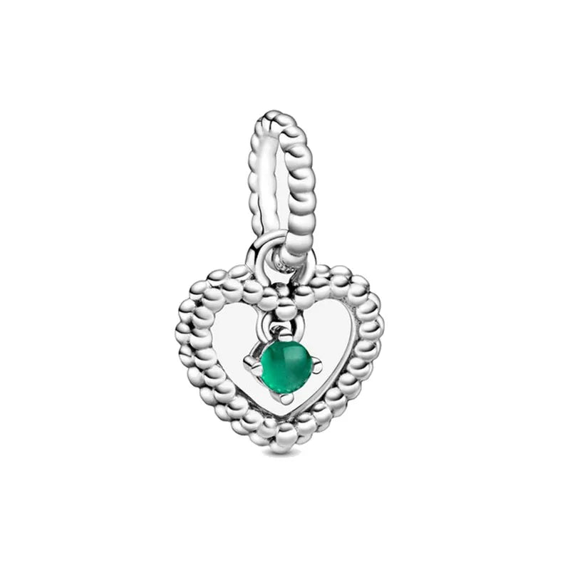 New 2025 925 Silver Birth stone Collection Charm Green Red Pink Yellow Bead Fit Original Bracelet Women Jewelry Gift DIY
