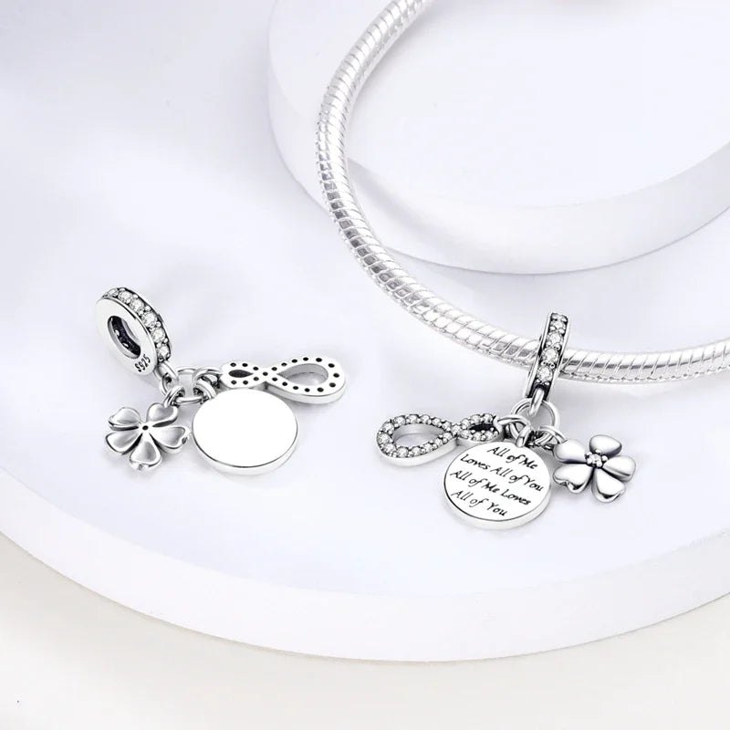 Original 925 Sterling Silver Charms Beads Family Affection Friendship Heart Charm Fit Original Bracelet DIY Women Jewelry Gift