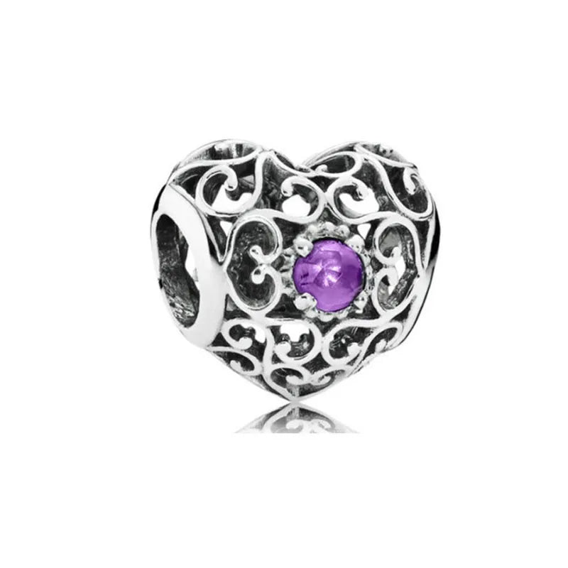 New 2025 925 Silver Birth stone Collection Charm Green Red Pink Yellow Bead Fit Original Bracelet Women Jewelry Gift DIY