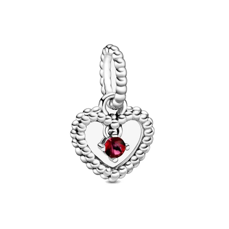 New 2025 925 Silver Birth stone Collection Charm Green Red Pink Yellow Bead Fit Original Bracelet Women Jewelry Gift DIY