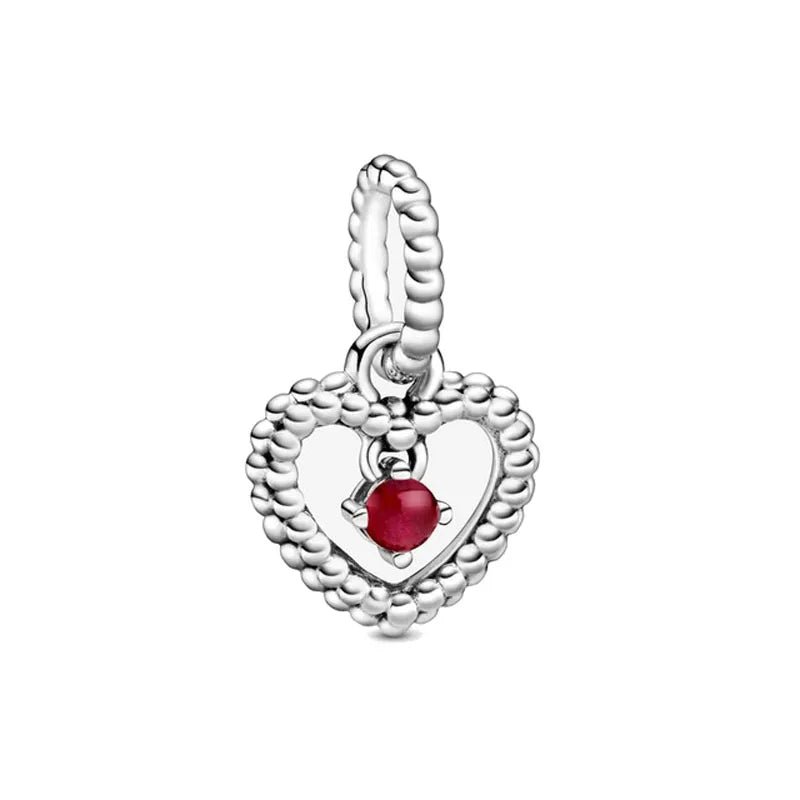 New 2025 925 Silver Birth stone Collection Charm Green Red Pink Yellow Bead Fit Original Bracelet Women Jewelry Gift DIY