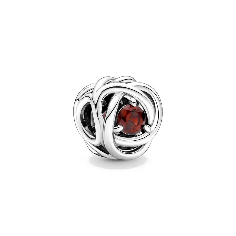 New 2025 925 Silver Birth stone Collection Charm Green Red Pink Yellow Bead Fit Original Bracelet Women Jewelry Gift DIY
