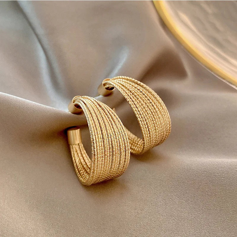 Minimalist Gold Plated Hoop Earrings | Everyday Gold Earrings for Women | Dainty Lightweight Jewelry | Simple Modern Fashion Earrings | Gift for Her