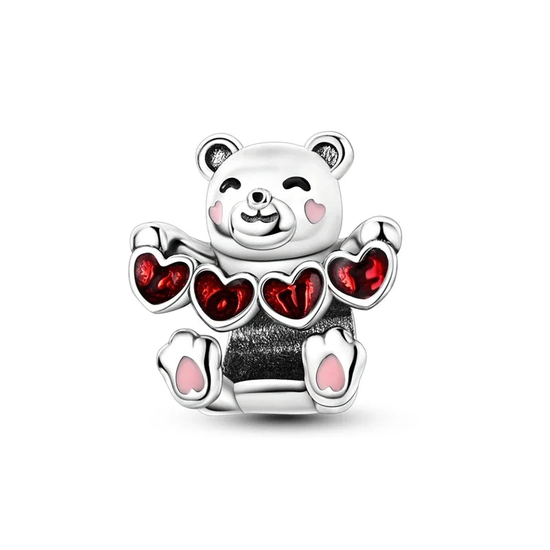 Original 925 Sterling Silver Charms Beads Family Affection Friendship Heart Charm Fit Original Bracelet DIY Women Jewelry Gift