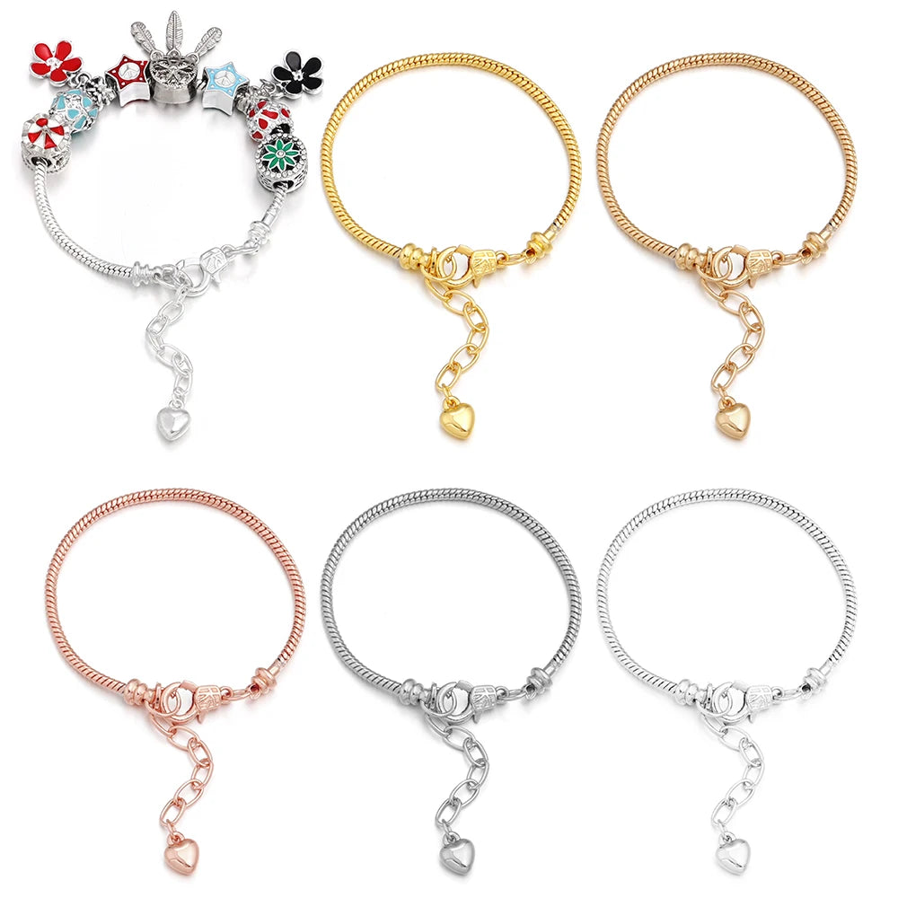 1 Pc Metal Bracelet Charm Beading Snake Link Chain for Handmade Jewelry Makings DIY Original Gifts Creative Friendship Bracelets