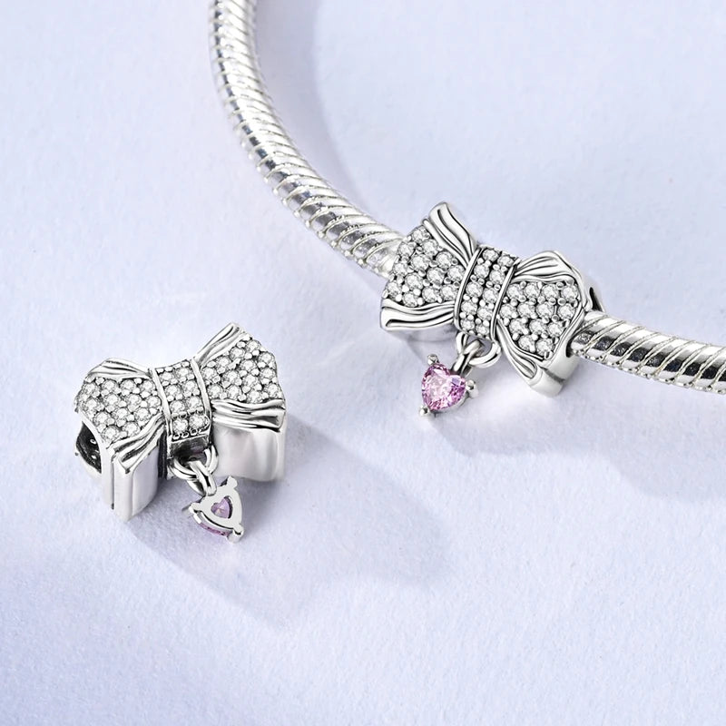 Original 925 Sterling Silver Charms Boot Dreamcatcher Bow Beads Pendants Fit Bracelet Necklace DIY Pendants Jewelry Women Gift