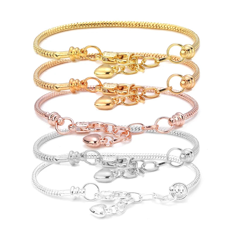 1 Pc Metal Bracelet Charm Beading Snake Link Chain for Handmade Jewelry Makings DIY Original Gifts Creative Friendship Bracelets