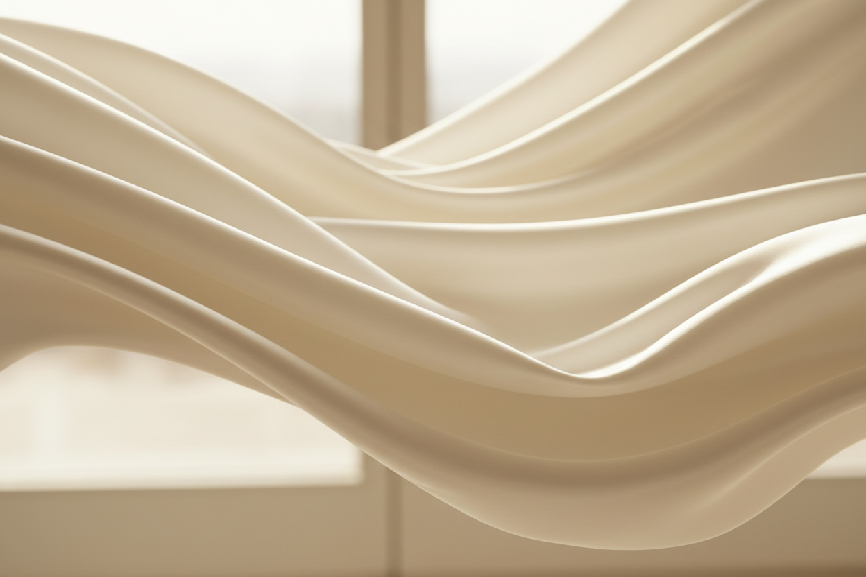 Beige fabric with wavy pattern on a light background